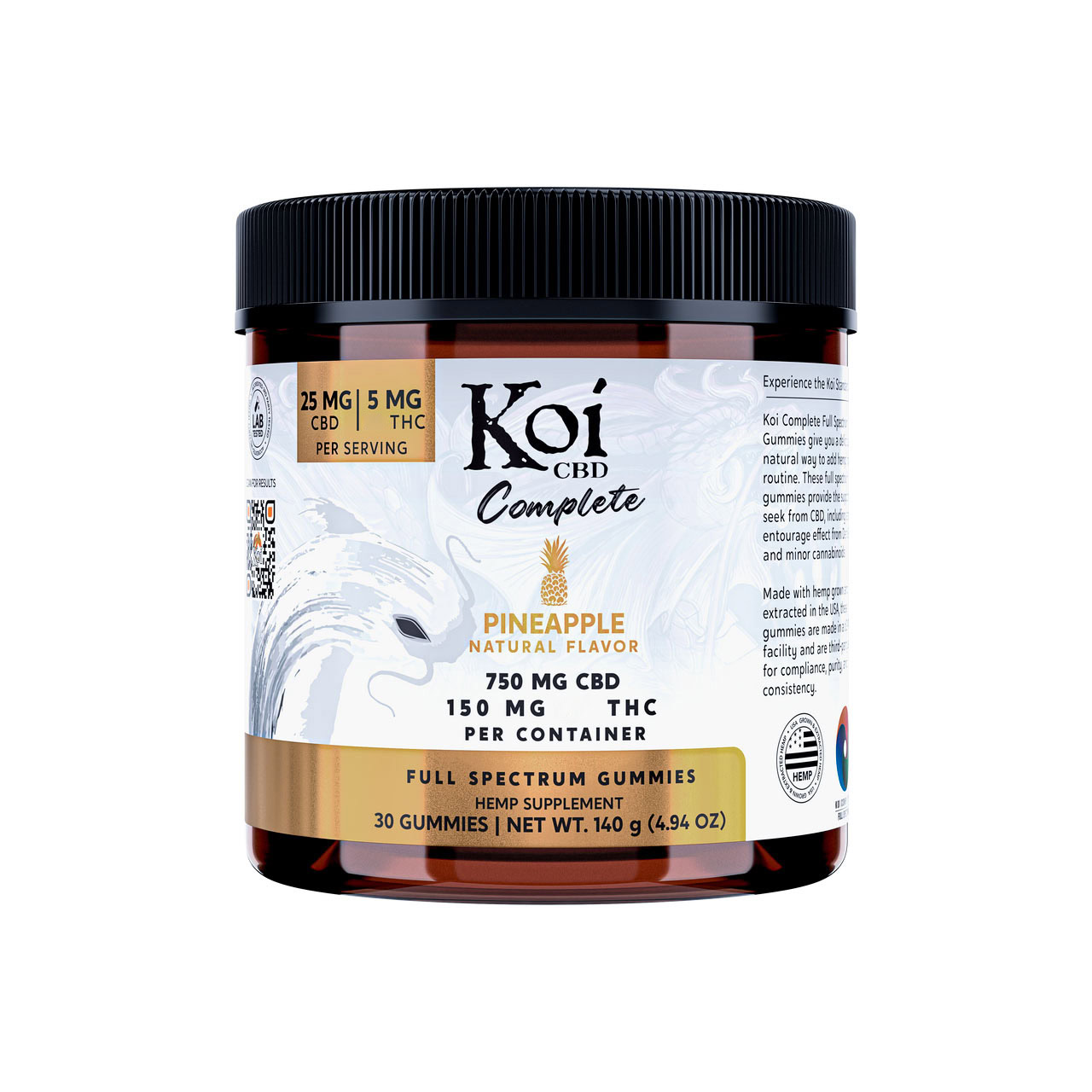 Koi CBD, Complete Full Spectrum CBD Gummies, Pineapple, 30ct, 750mg CBD Koi CBD, Complete Full Spectrum CBD Gummies, Pineapple, 30ct, 750mg CBD
